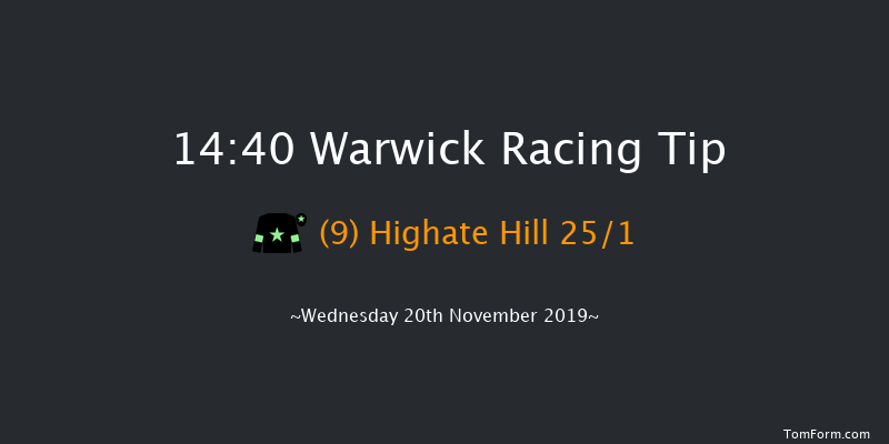 Warwick 14:40 Handicap Hurdle (Class 4) 19f Fri 8th Nov 2019