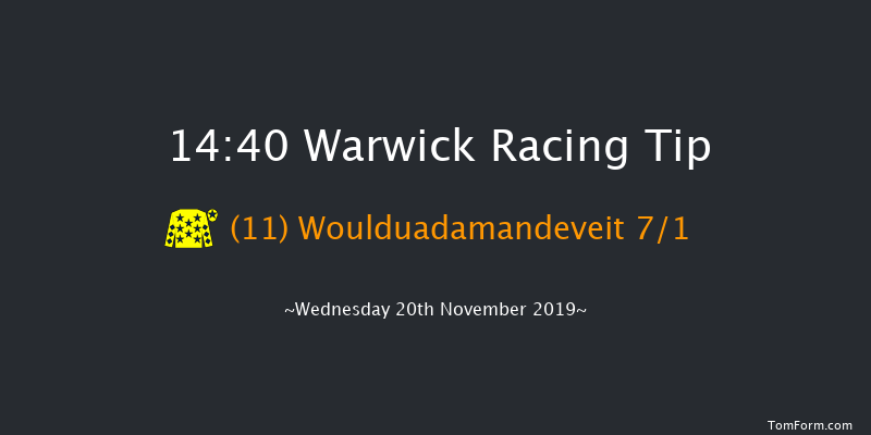 Warwick 14:40 Handicap Hurdle (Class 4) 19f Fri 8th Nov 2019