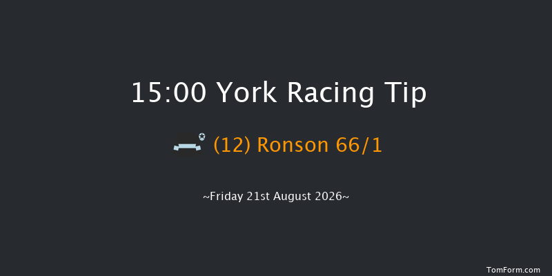 York 15-00 (Class 1) 6f Thu 20th Aug 2026