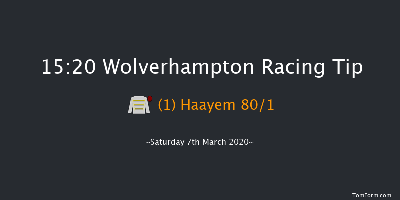 Bombardier 'March To Your Own Drum' Novice Stakes Wolverhampton 15:20 Stakes (Class 5) 7f Fri 6th Mar 2020