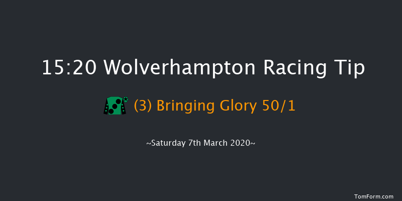 Bombardier 'March To Your Own Drum' Novice Stakes Wolverhampton 15:20 Stakes (Class 5) 7f Fri 6th Mar 2020