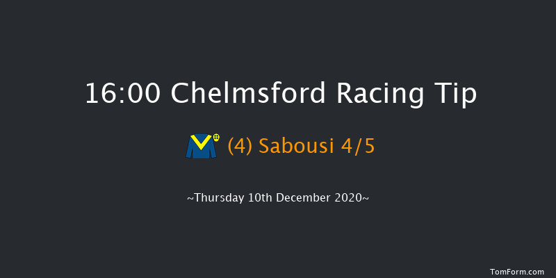 tote placepot Your First Bet EBF Novice Stakes (Plus 10) Chelmsford 16:00 Stakes (Class 4) 8f Thu 3rd Dec 2020
