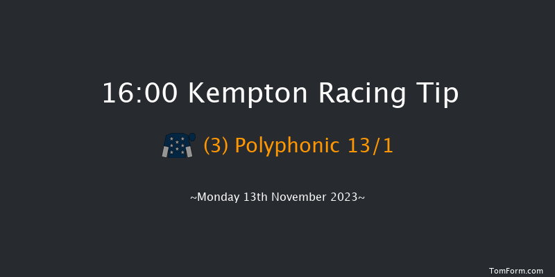 Kempton 16:00 Handicap Hurdle (Class 4) 16f Wed 8th Nov 2023