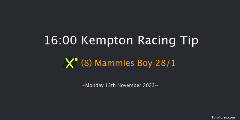Kempton 16:00 Handicap Hurdle (Class 4) 16f Wed 8th Nov 2023