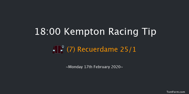 Bet At racingtv.com Handicap (Div 2) Kempton 18:00 Handicap (Class 6) 7f Sun 16th Feb 2020
