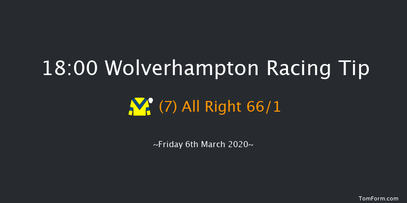 Bombardier British Hopped Amber Beer Handicap (Div 1) Wolverhampton 18:00 Handicap (Class 6) 7f Mon 2nd Mar 2020