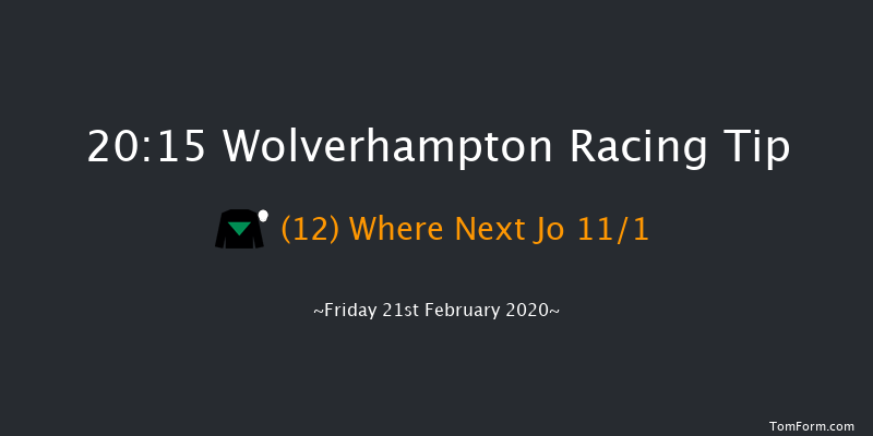 Bombardier Golden Beer Classified Stakes Wolverhampton 20:15 Stakes (Class 6) 7f Mon 10th Feb 2020